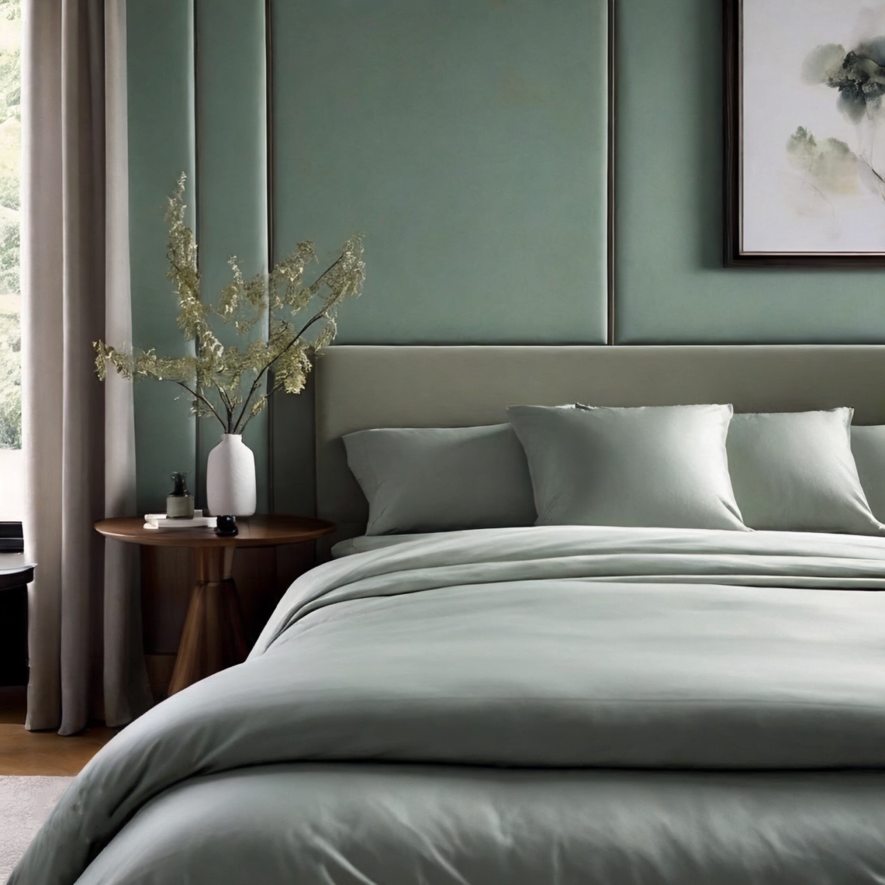 Frosted Sage 22-momme mulberry silk bedding — Delite Luxury